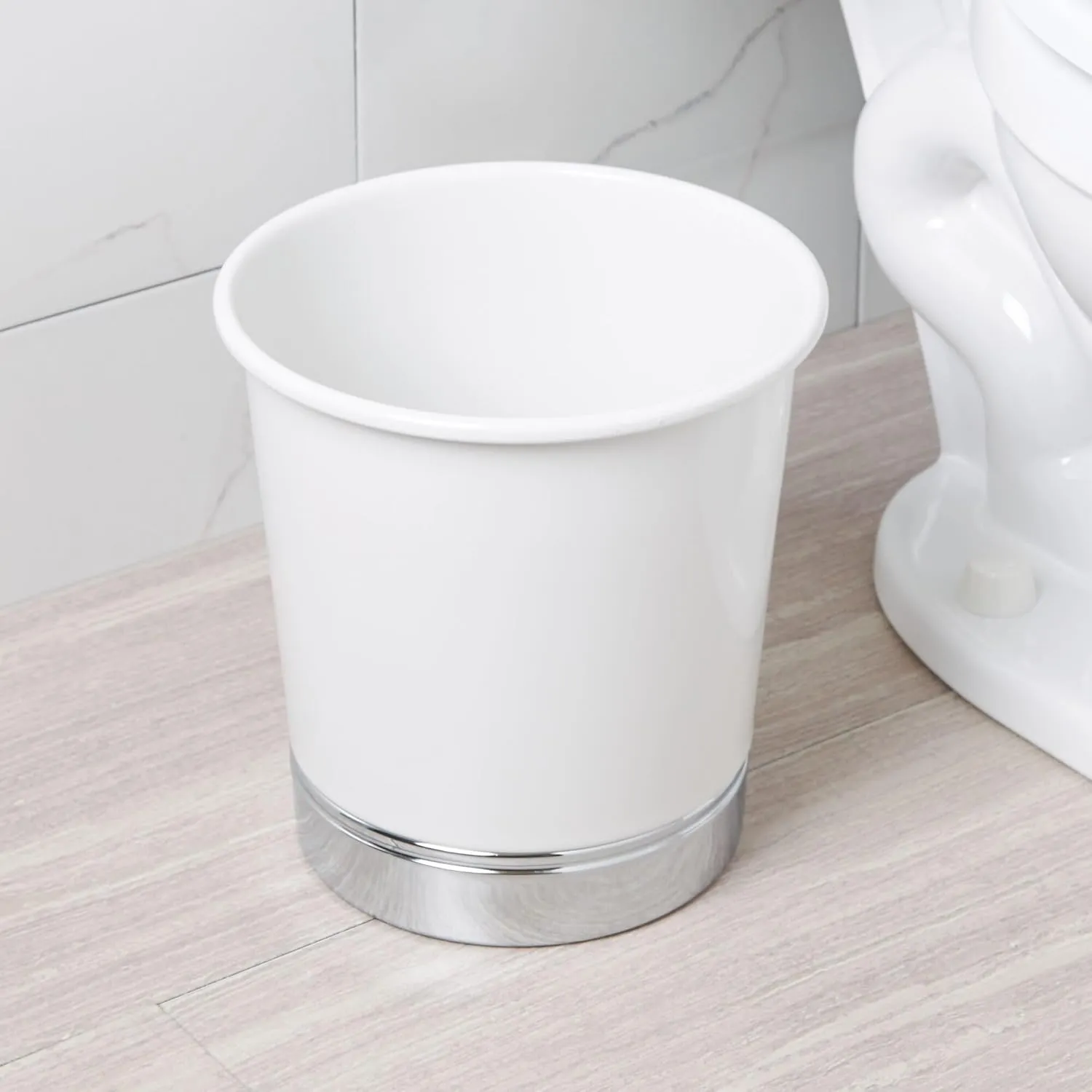 iDesign York White Waste Can, Soap Dispenser