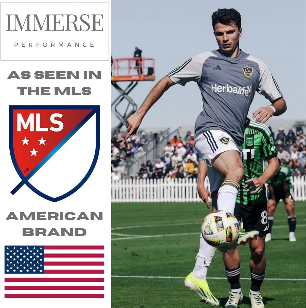 IMMERSE Performance Grip Sock - Anti Slip Sock - Men & Women - Soccer, Pilates - Hospital Sock - Comfort & Compressed - Crew