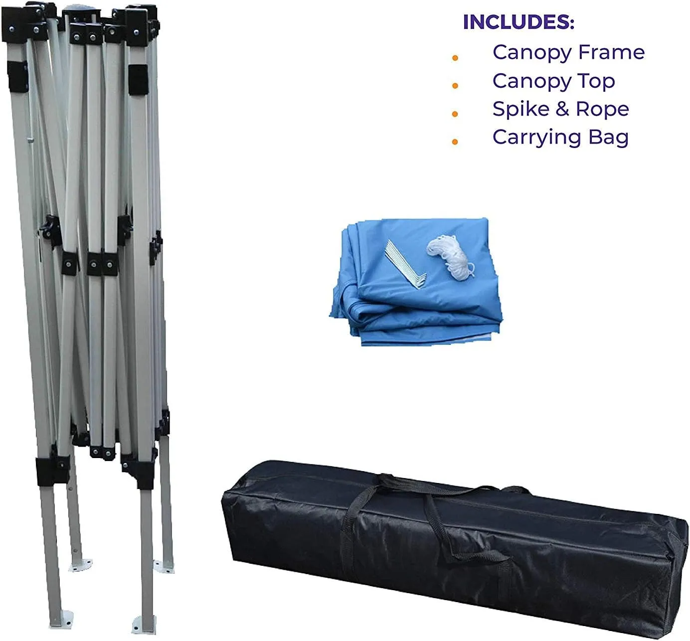 Impact Canopy 283010003 Slant Leg Canopy, Blue-One Sidewall