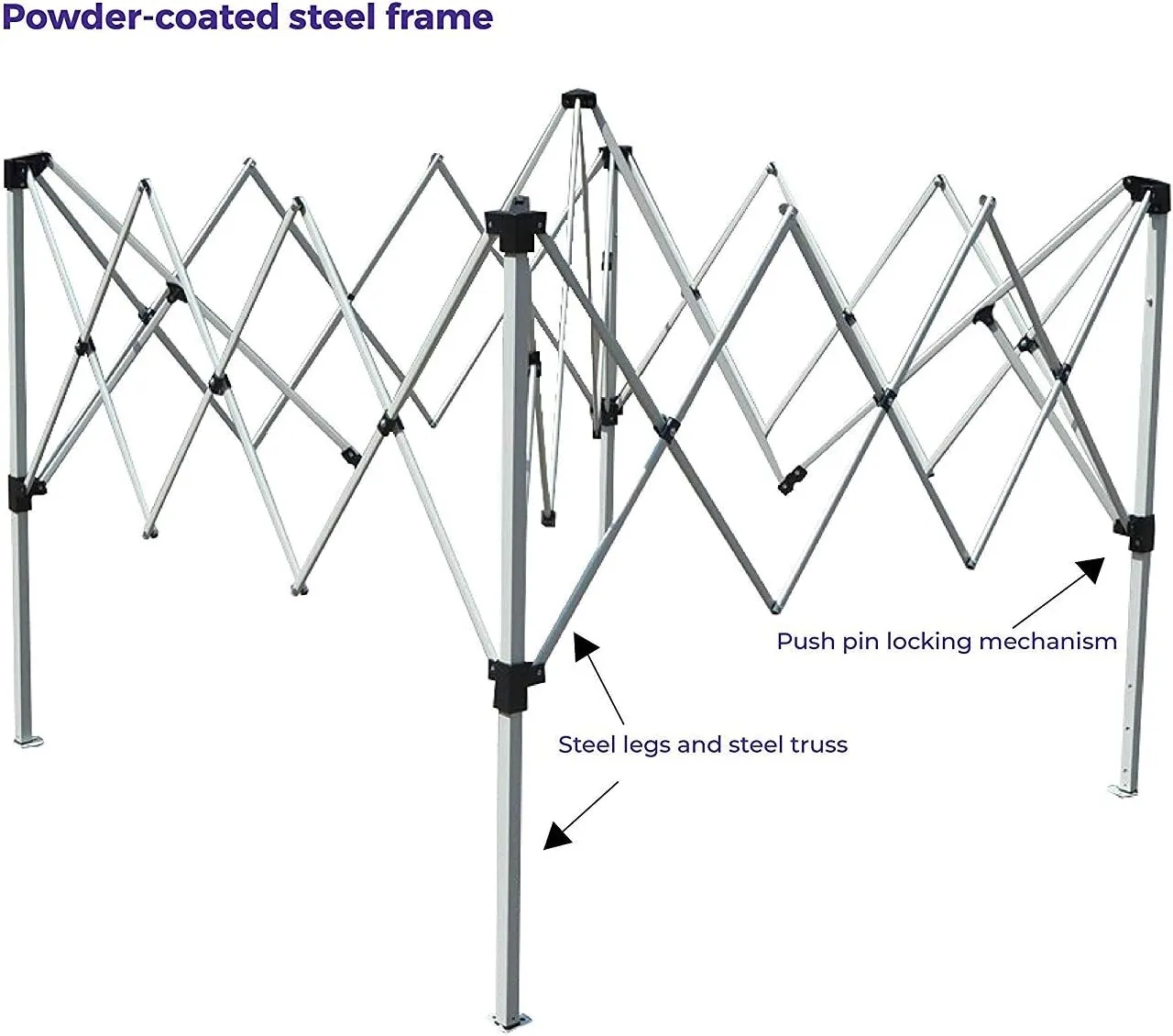 Impact Canopy 283010003 Slant Leg Canopy, Blue-One Sidewall