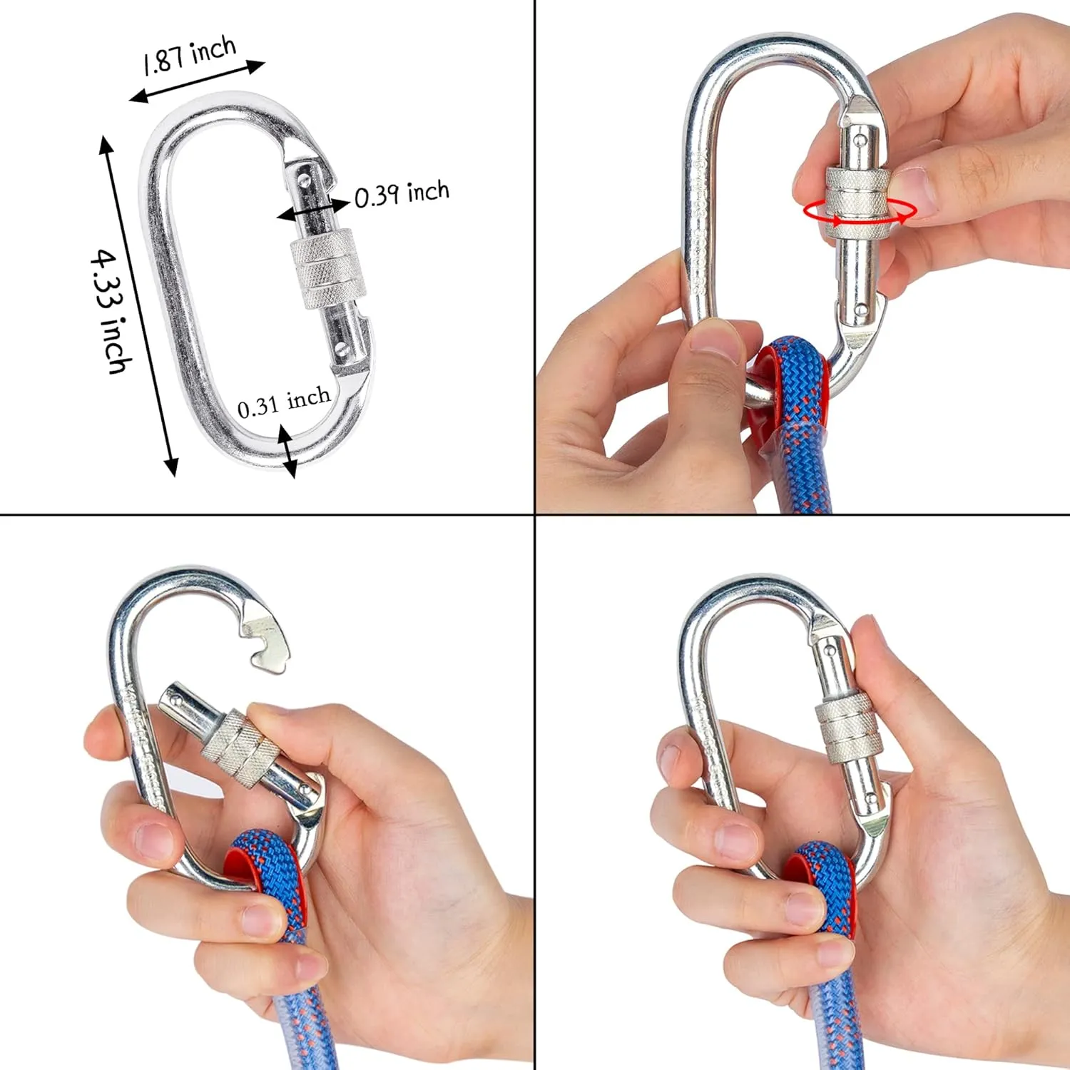 Indoor Outdoor Climbing Rope, Static Rock Climbing Rope for Escape Rope, Ice Climbing Equipment, Fire Safety Rescue Rope, with Non Slip Gloves