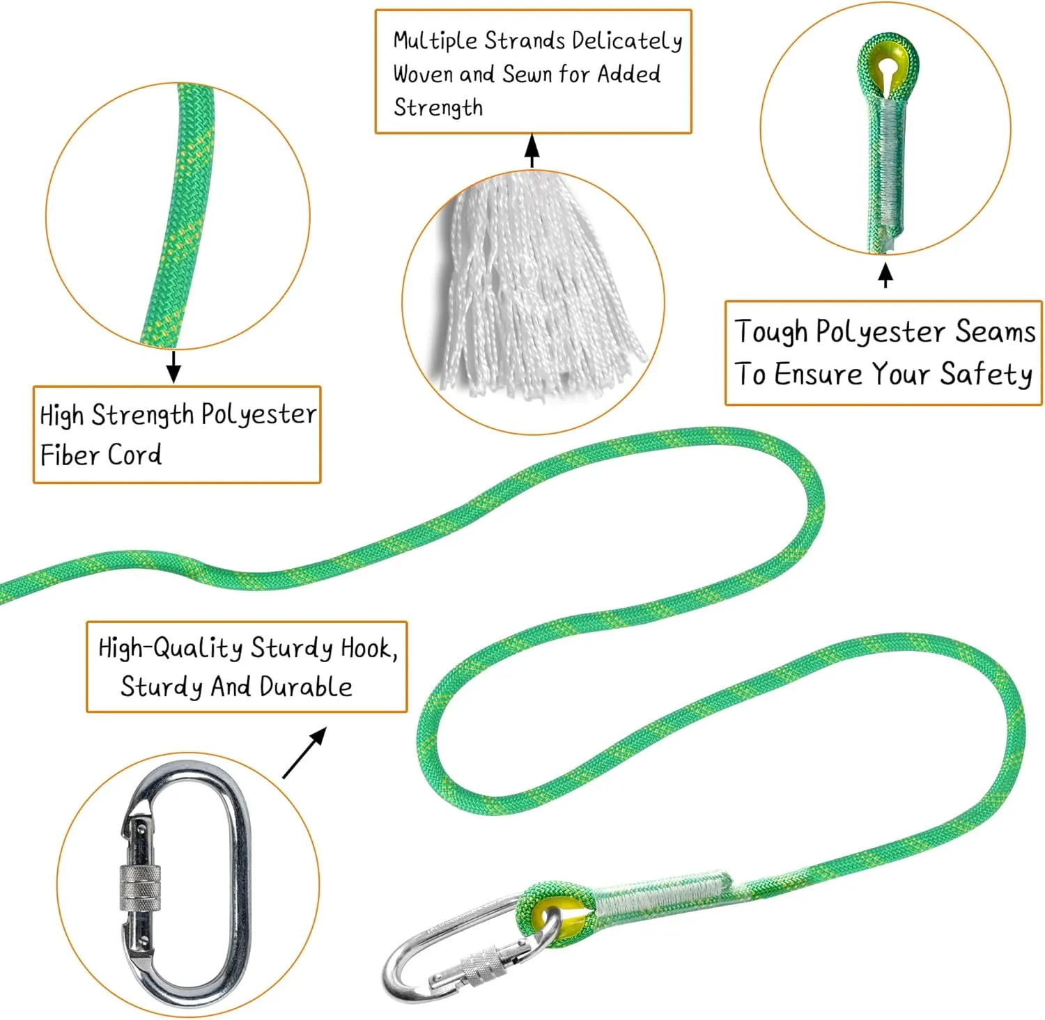 Indoor Outdoor Climbing Rope, Static Rock Climbing Rope for Escape Rope, Ice Climbing Equipment, Fire Safety Rescue Rope, with Non Slip Gloves