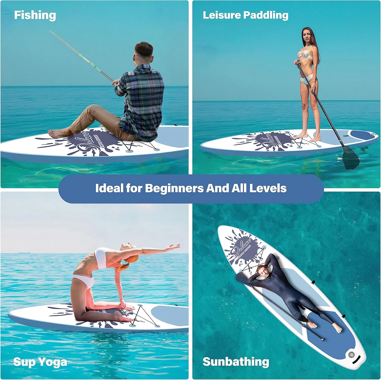 Inflatable Stand Up Paddle Board – Simple Deluxe Premium SUP for All Skill Levels, Pink Paddle Boards for Adults & Youth, Blow Up Stand-Up Paddleboards with Accessories & Backpack, Surf Control