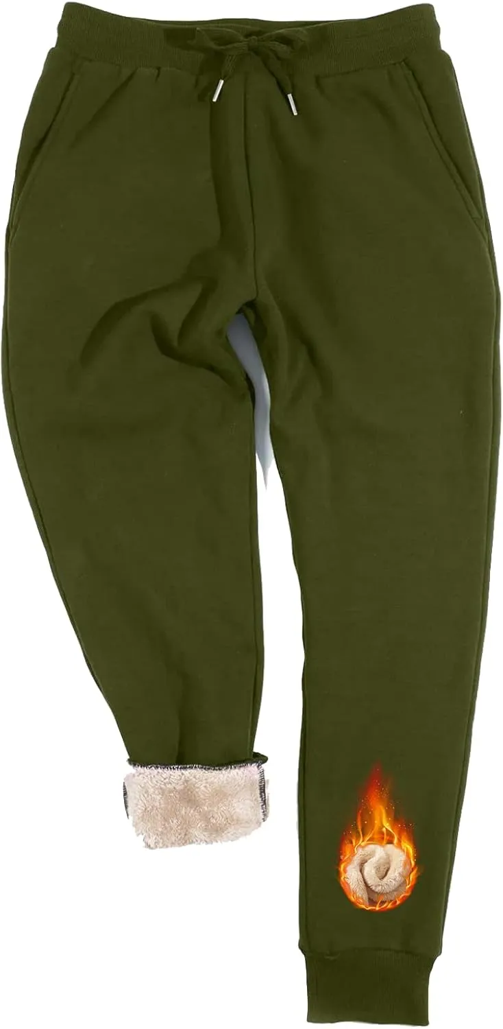 Inno Men's 30" 32" 34" 36" 38" Sherpa Fleece Lined Jogger Pants Warm Sweatpants Thermal Winter Athletic Lounge Short Tall