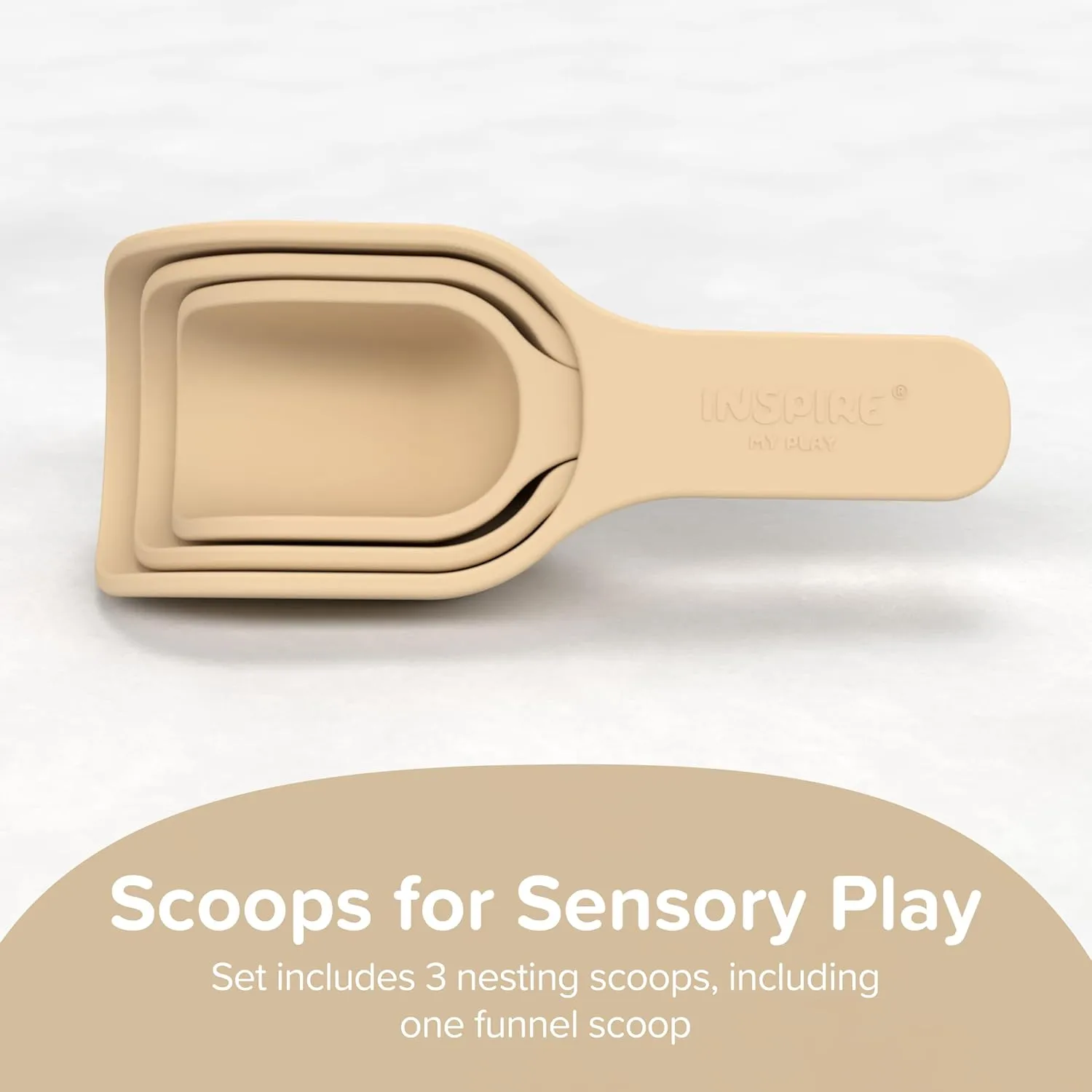 Inspire My Play - 3 x Silicone Nesting Scoops - Perfect for Sensory PlayTray - Sensory Bin Accessories - Special Education Classroom Supplies - Montessori Education Toys - Multi-Purpose Shovel