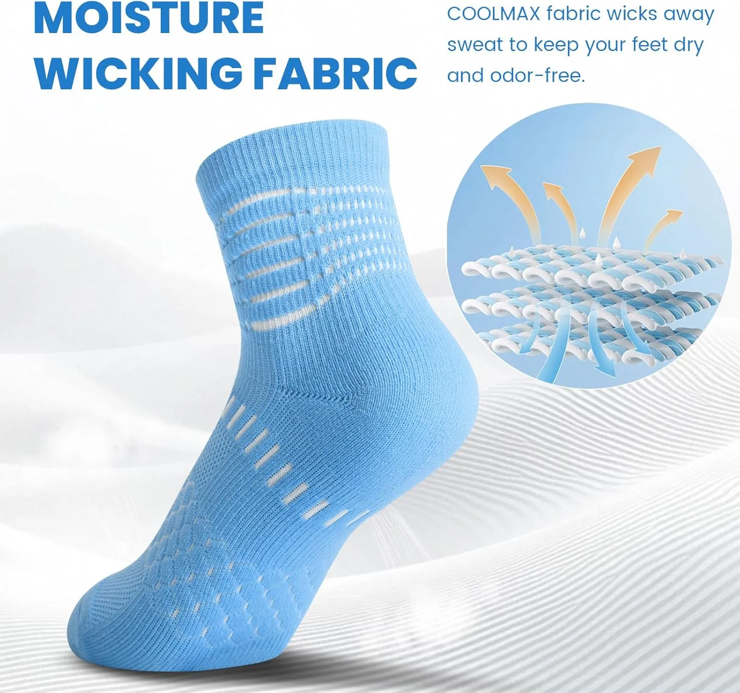 IRAMY Ankle Compression Socks for Women Men Coolmax Moisture Wicking Socks Plantar Fasciitis Relief 3/5 Pairs