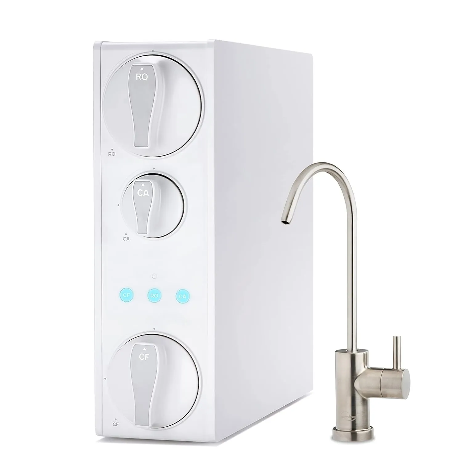 iSpring RO500AK-BN Reverse Osmosis Water Filter, NSF 58 Certified, 500 GPD Tankless Under Sink RO System, Natural pH Alkaline Remineralization, 2:1 Pure to Drain Ratio, Brushed Nickel Faucet