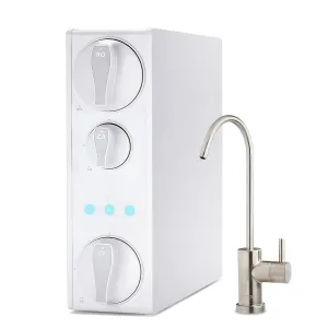 iSpring RO500AK-BN Reverse Osmosis Water Filter, NSF 58 Certified, 500 GPD Tankless Under Sink RO System, Natural pH Alkaline Remineralization, 2:1 Pure to Drain Ratio, Brushed Nickel Faucet