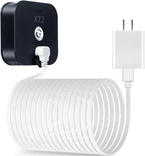Itramax 30 FT Blink Outdoor/Indoor (3rd Gen) Charger Cable with Adapter(1 Pack),Compatible for Blink XT/XT2 Camera Charging Brick and 90 Degree Right Angled Micro USB Cord,Waterproof Power Wire Supply