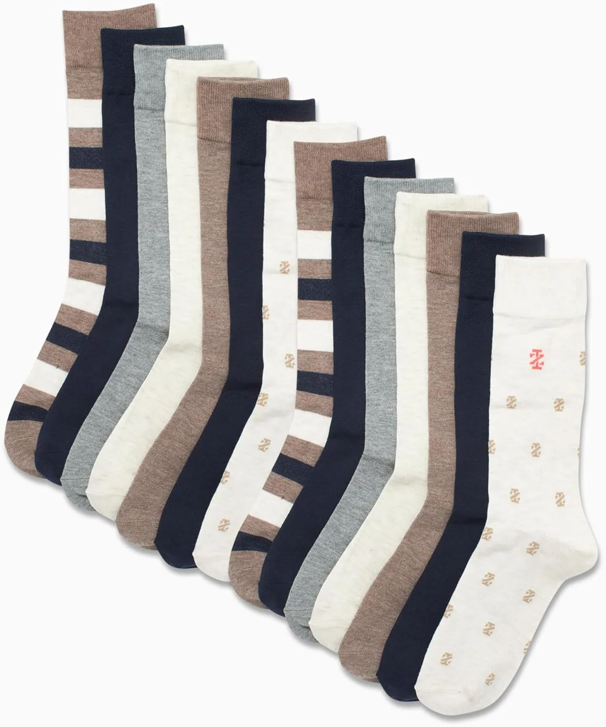IZOD Men's Dress Socks - 14 Pack Lightweight Moisture-Wicking Stay Up Cuff Crew Socks - Dress Socks for Men (Sizes: 6-12.5)