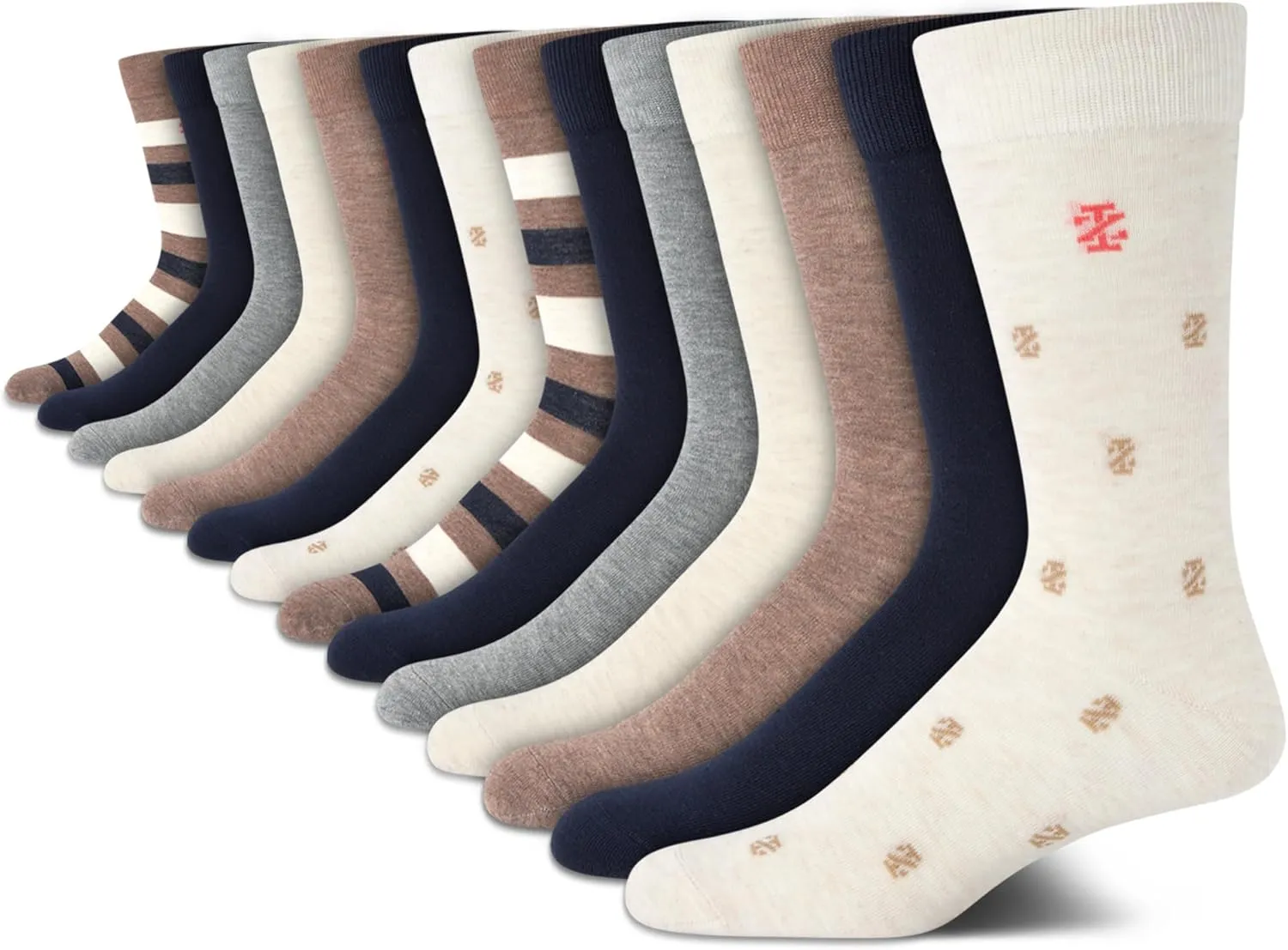 IZOD Men's Dress Socks - 14 Pack Lightweight Moisture-Wicking Stay Up Cuff Crew Socks - Dress Socks for Men (Sizes: 6-12.5)