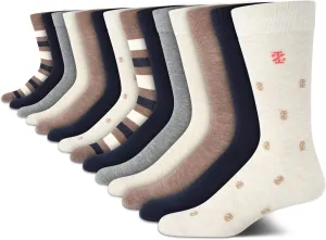 IZOD Men's Dress Socks - 14 Pack Lightweight Moisture-Wicking Stay Up Cuff Crew Socks - Dress Socks for Men (Sizes: 6-12.5)