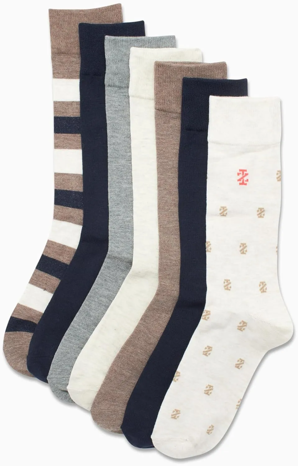 IZOD Men's Dress Socks - 7 Pack Lightweight Comfort Stretch Stay Up Cuff Mid-Calf Crew Socks - Dress Socks for Men (6-12.5)