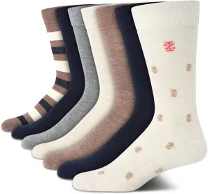 IZOD Men's Dress Socks - 7 Pack Lightweight Comfort Stretch Stay Up Cuff Mid-Calf Crew Socks - Dress Socks for Men (6-12.5)