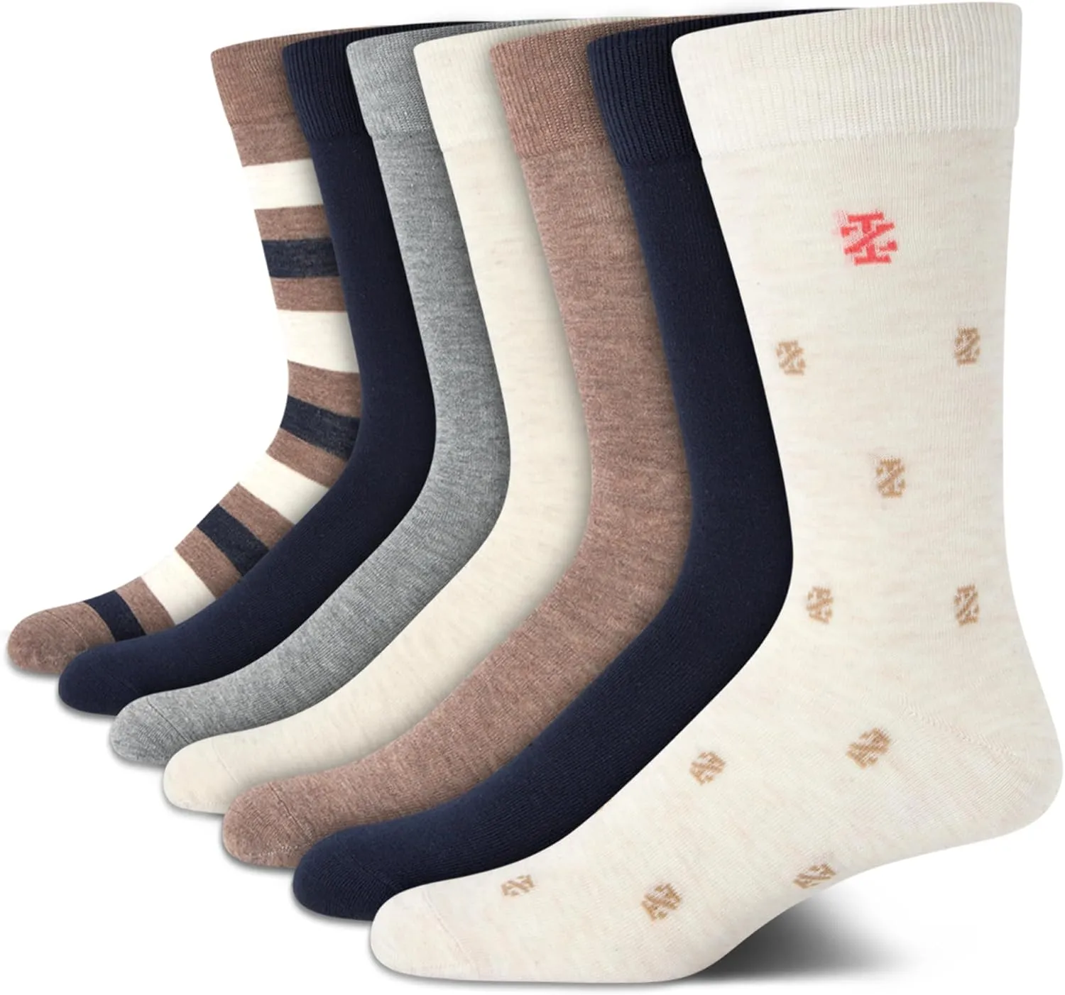 IZOD Men's Dress Socks - 7 Pack Lightweight Comfort Stretch Stay Up Cuff Mid-Calf Crew Socks - Dress Socks for Men (6-12.5)