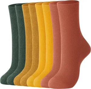 J-BOX 10 pairs Crew Socks for Women Knit Ribbed Cotton Socks Running Athletic