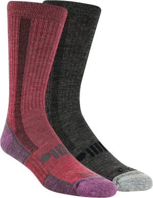 Jeep Women's Wool Blend Trail Crew Socks-2 Pair Pack-Breathable Cushioned Comfort