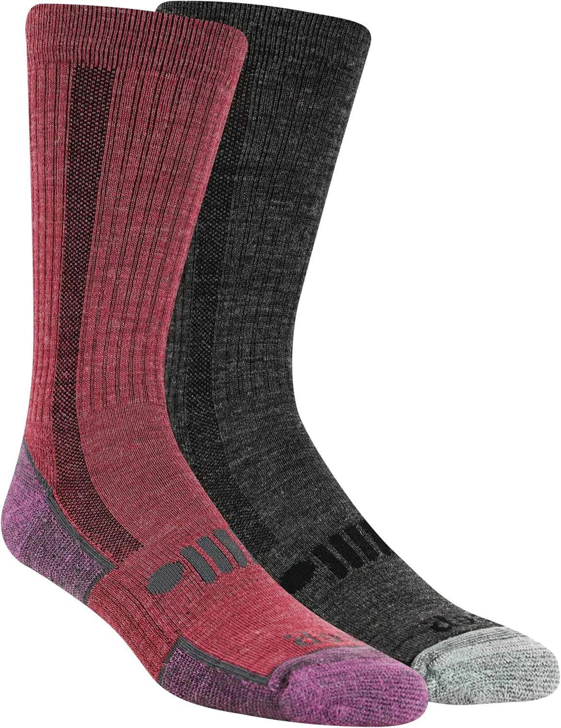 Jeep Women's Wool Blend Trail Crew Socks-2 Pair Pack-Breathable Cushioned Comfort