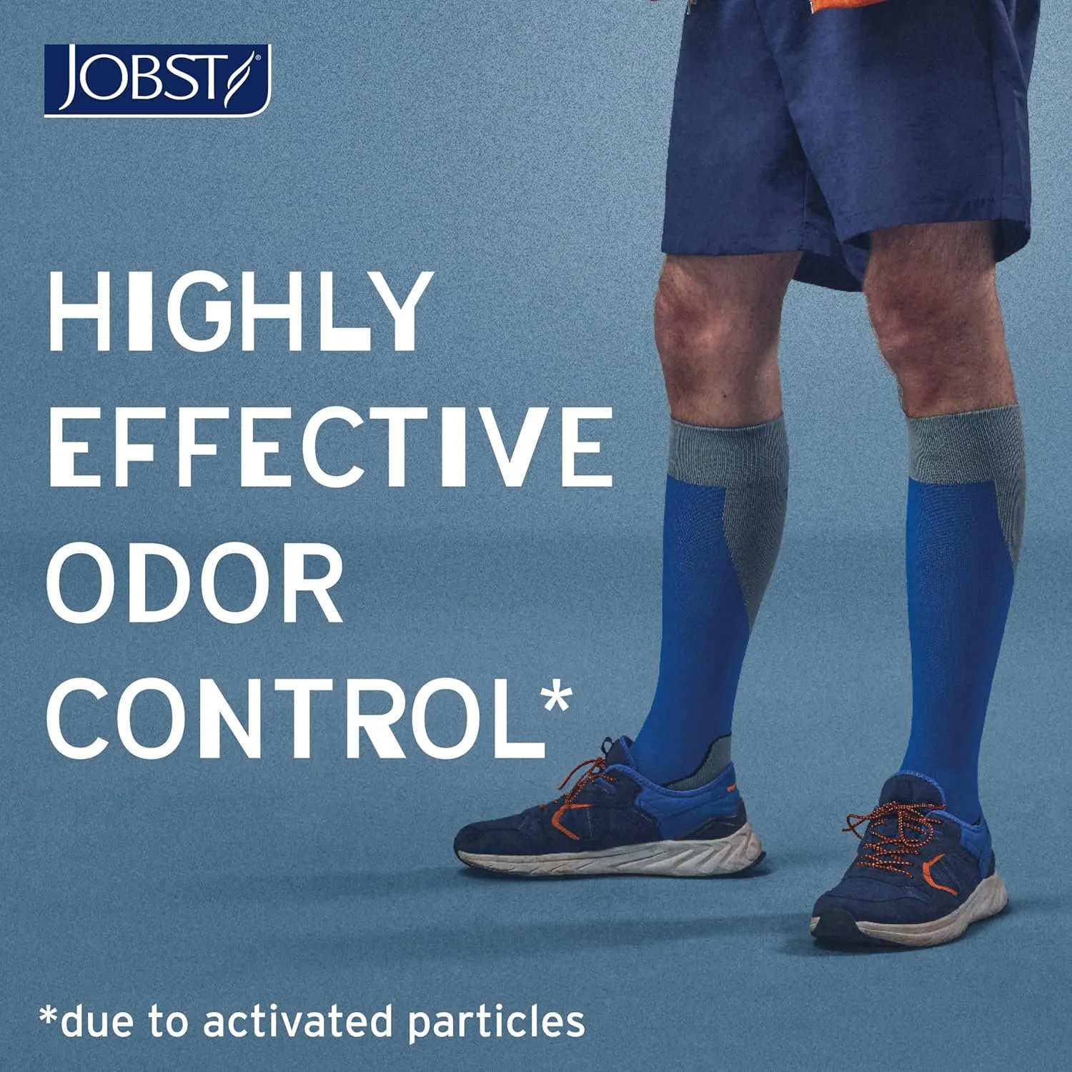 JOBST Sport Knee High 15-20 mmHg Compression Socks, White/Grey, Small