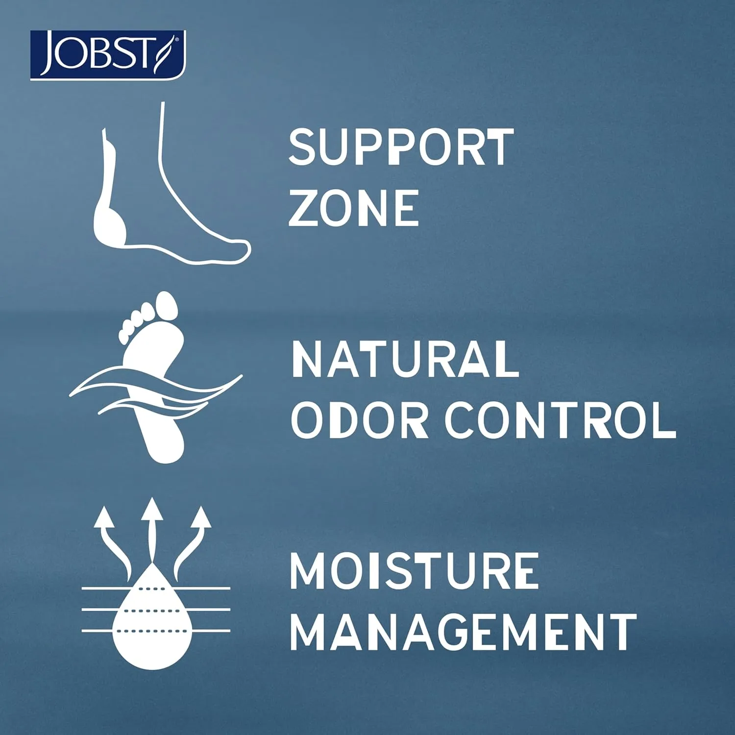 JOBST Sport Knee High 15-20 mmHg Compression Socks, White/Grey, Small