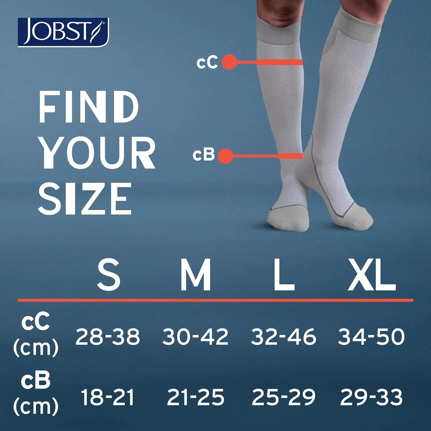 JOBST Sport Knee High 15-20 mmHg Compression Socks, White/Grey, Small