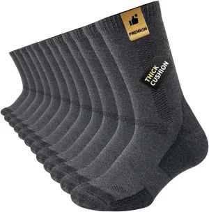 JOYNÉE 6 Pairs Men's Athletic Cushioned Crew Socks Warm Thicker Winter Thermal Moisture Wicking Work Boot Socks Size 10-13