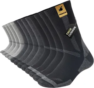 JOYNÉE 6 Pairs Men's Athletic Cushioned Crew Socks Warm Thicker Winter Thermal Moisture Wicking Work Boot Socks Size 10-13