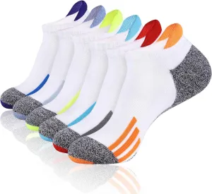 JOYNÉE Mens Ankle Low Cut Athletic Tab Socks for Men Sport Comfort Cushion Sock 6 Pack