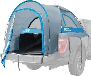 JOYTUTUS Truck Tent with Rainfly 5.0Ft, Straight Spacious Truck Bed Tent with Sky View Mesh, Waterproof PU2000mm Double Layer for 2 Person, Gray Blue