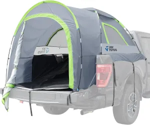 JOYTUTUS Truck Tent with Rainfly 5.0Ft, Straight Spacious Truck Bed Tent with Sky View Mesh, Waterproof PU2000mm Double Layer for 2 Person, Gray Green