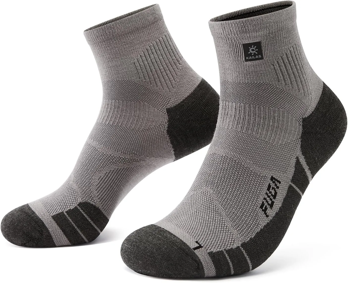 KAILAS FUGA Men's Low Cut Running Socks Wool Socks Cushioning Moisture Wicking Breathable Sweating Crew Socks Sports Socks