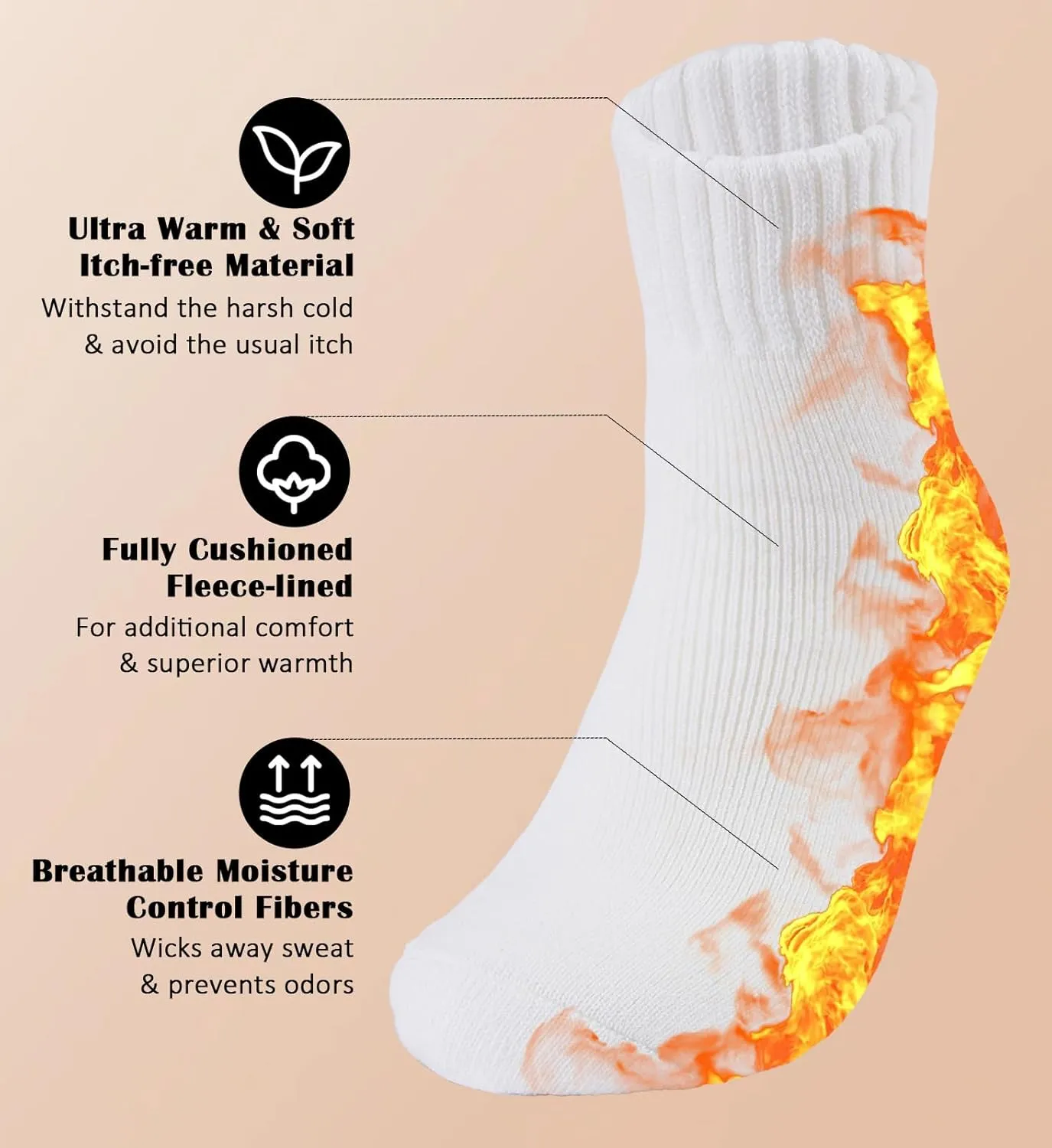 KANAV Women's Warm Winter Thermal Socks - Thick, Soft, Cute & Comfy Slouch Socks