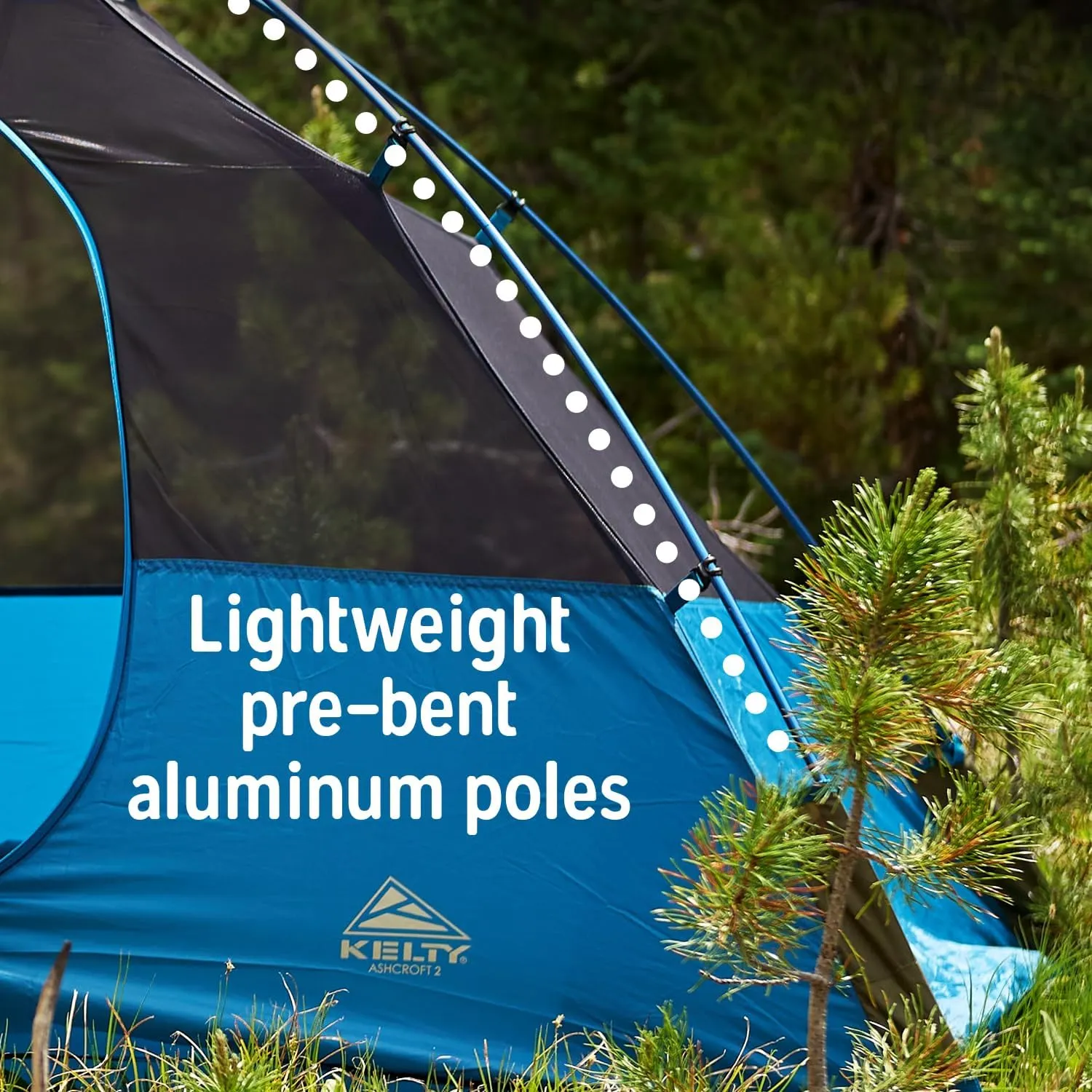 Kelty Ashcroft Camp Tent - 1, 2 or 3 Person Camping Shelter with Full Coverage Rainfly, Lightweight Aluminum Poles, Camping Backpacking Festival Shelter