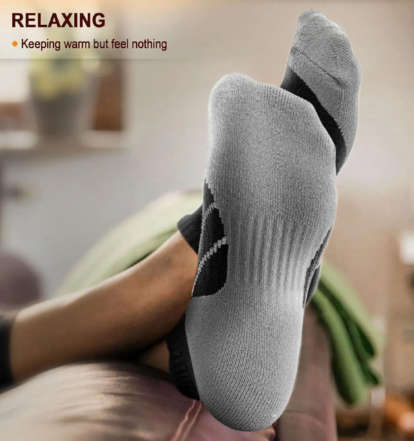 KEMISANT Mens Running Socks 6 Pairs-Athletic Compression Ankle Socks Cushioned for Men Walking-Arch Compression Support