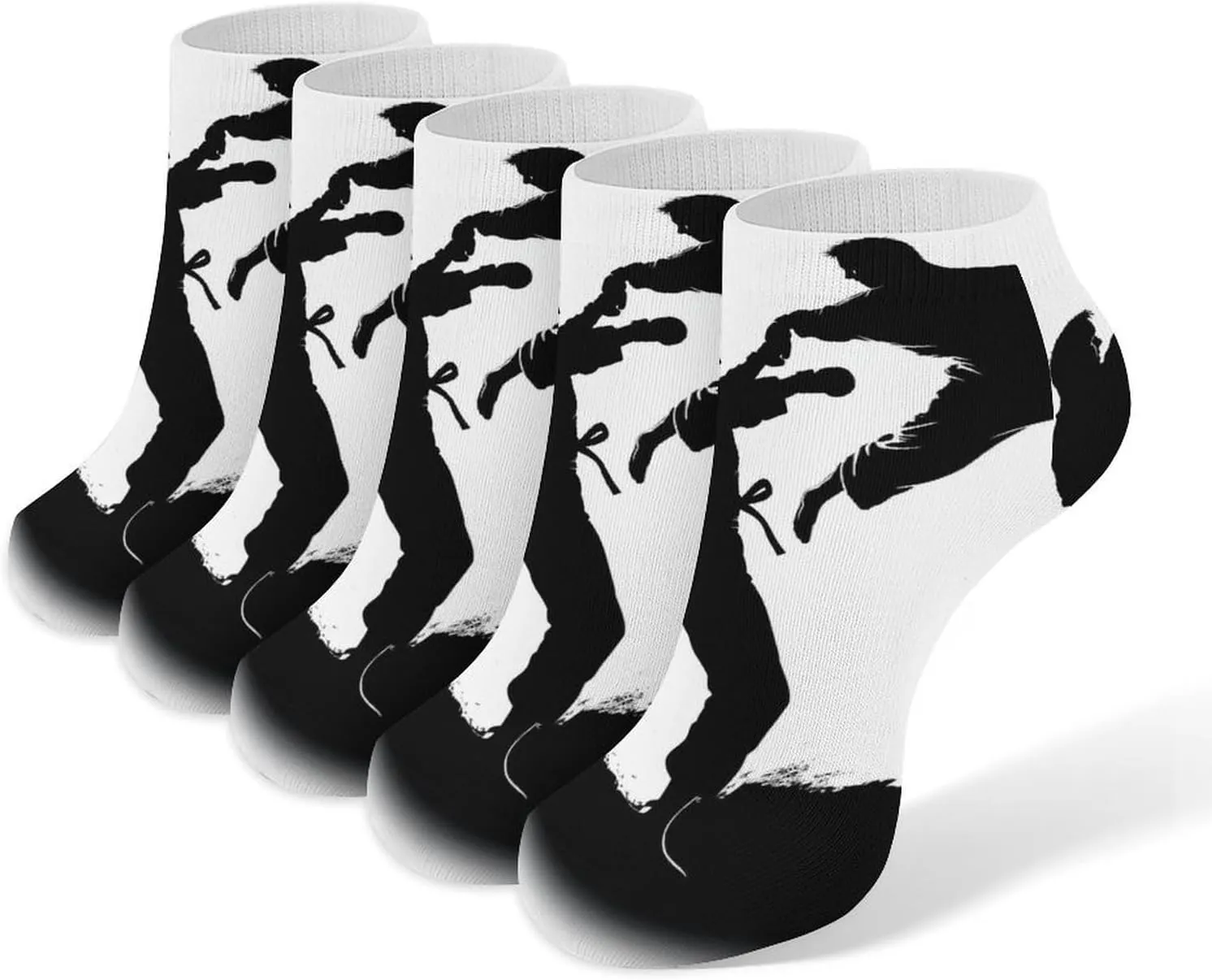 Kickboxing Ankle Socks Men's Running 5 Pack Comfort Breathable Short Sports Sock Performance No Show Socks