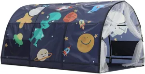 Kids Tent, Boys Girls Play Tents Bed Tents, Portable Baby Toddlers Sleeping Tent with Double Net Curtain for Bedroom Decor Indoor Games (Blue)