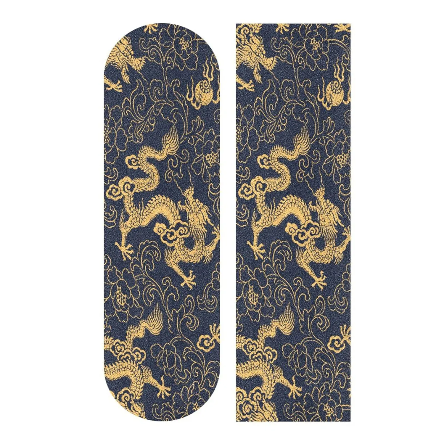 Kigai Chinese Tattoo Gold Dragon Skateboard Grip Tape Deck Sandpaper for Rollerboard 10" x 44"