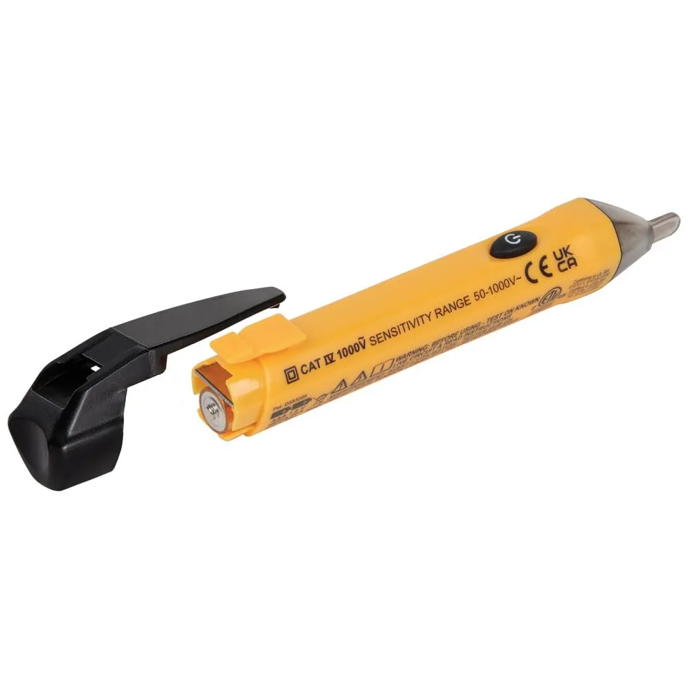 Klein Tools NCVT1P Voltage Tester, Non-Contact Low Voltage Tester Pen, 50V to 1000V AC, Audible and Flashing LED Alarms, Pocket Clip