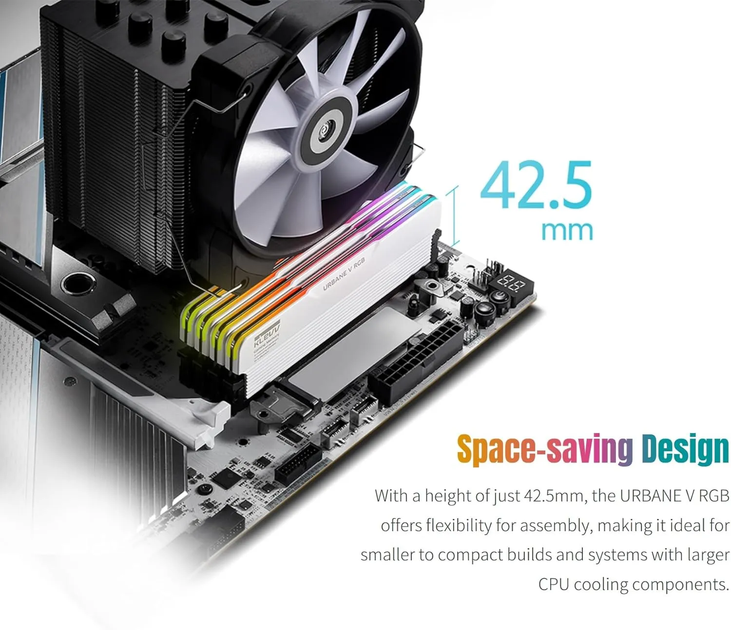 KLEVV Urbane V RGB DDR5 32GB (2x16GB) 6000MHz CL30 A-DIE 1.35V Gaming Desktop Ram Memory SK Hynix Chip XMP 3.0 / AMD Expo Ready (KD5AGUA80-60A300M)
