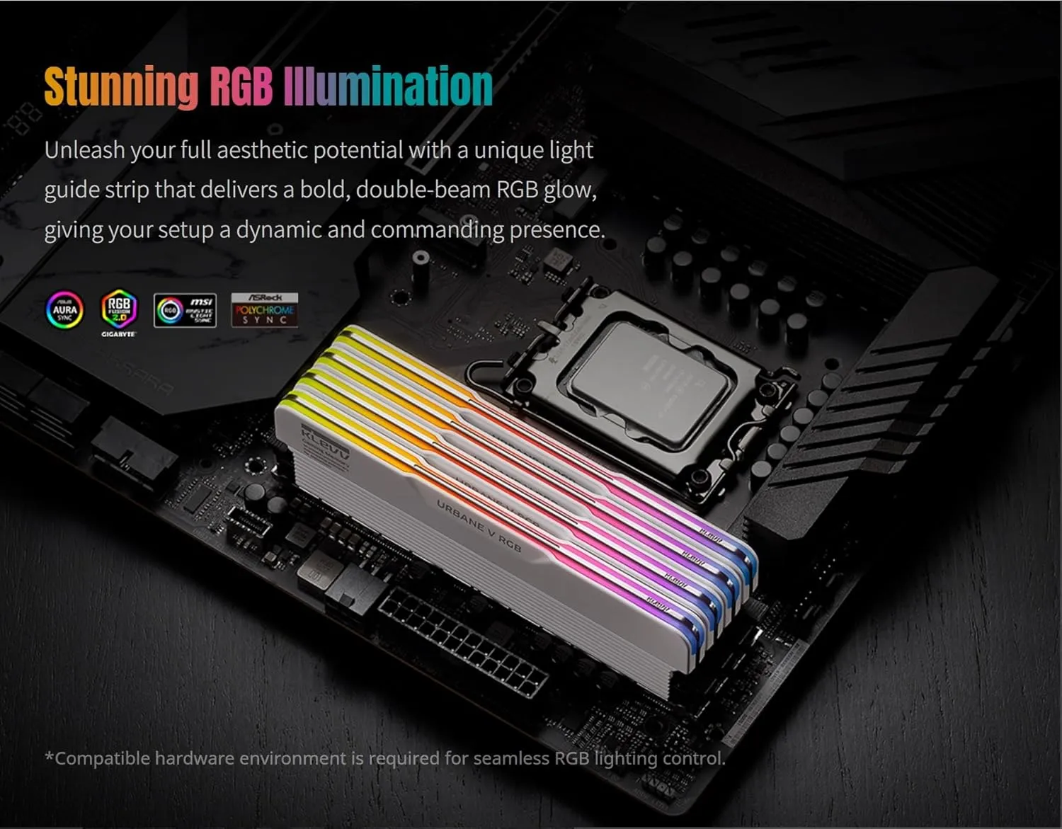 KLEVV Urbane V RGB DDR5 32GB (2x16GB) 6000MHz CL30 A-DIE 1.35V Gaming Desktop Ram Memory SK Hynix Chip XMP 3.0 / AMD Expo Ready (KD5AGUA80-60A300M)