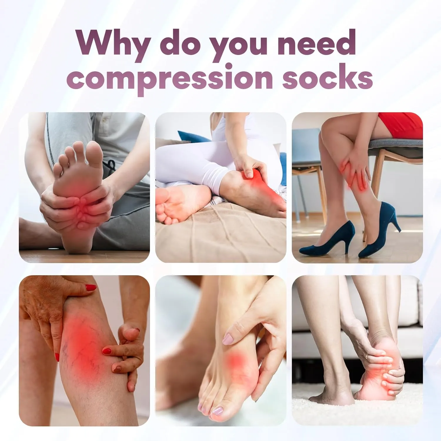 Knee High Compression Socks Coolmax Toe Socks Moisture Wicking Graduated Support for Running,Travel,Flight
