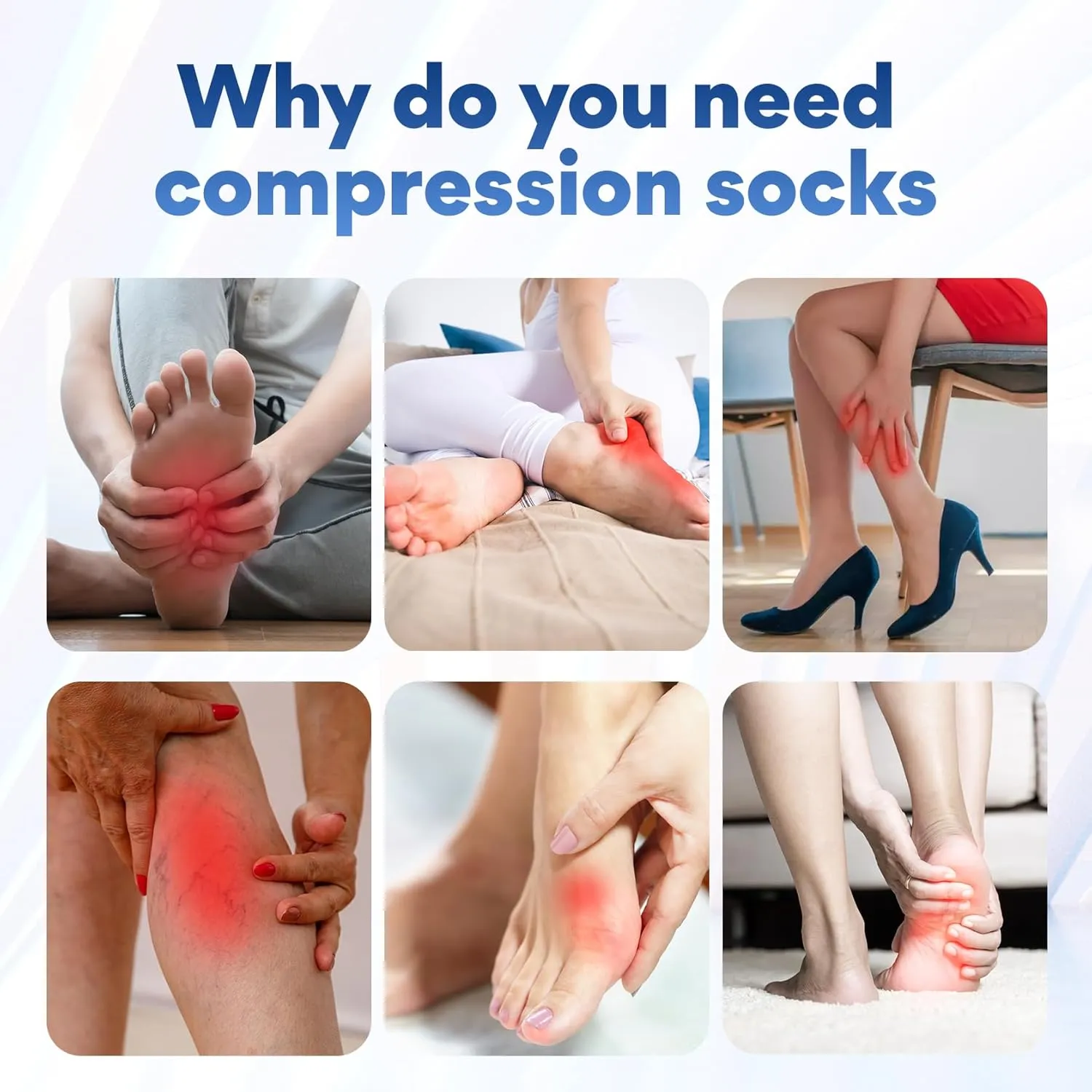 Knee High Compression Socks Coolmax Toe Socks Moisture Wicking Graduated Support for Running,Travel,Flight