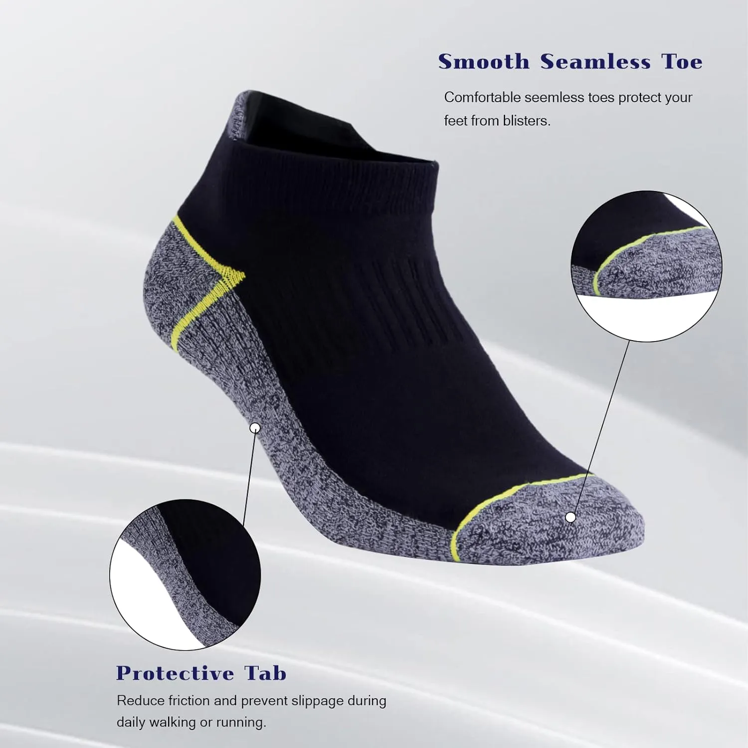 Kodal Copper Ankle Athletic Running Socks Moisture Wicking Odor Control for Sweaty Feet