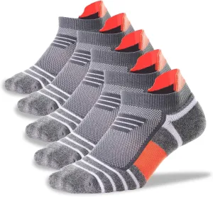 Kodal Copper Cushioned Athletic Ankle Socks, Low Cut Training Socks, Odor Free, Moisture Wicking, Arch Compression (5 Pairs)