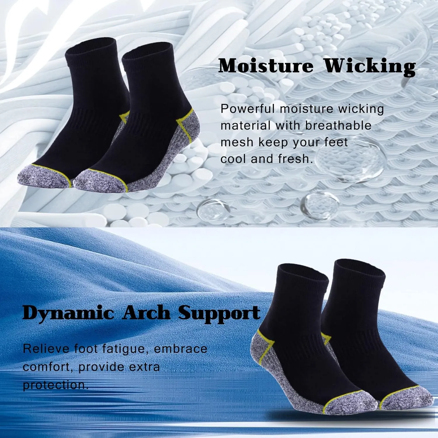 Kodal Copper Infused Quarter Socks Improve Foot Health Odor Control with Moisture Wicking Durable Comfortable Fit (4/5 Pairs)