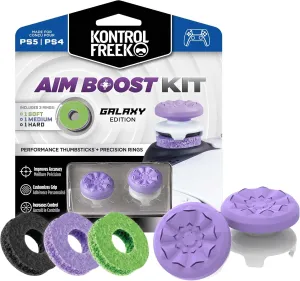 KontrolFreek Aim Boost Kit for PlayStation 5 (PS5) and PlayStation 4 (PS4) Controller | Includes Performance Thumbsticks and Precision Rings | Galaxy Edition
