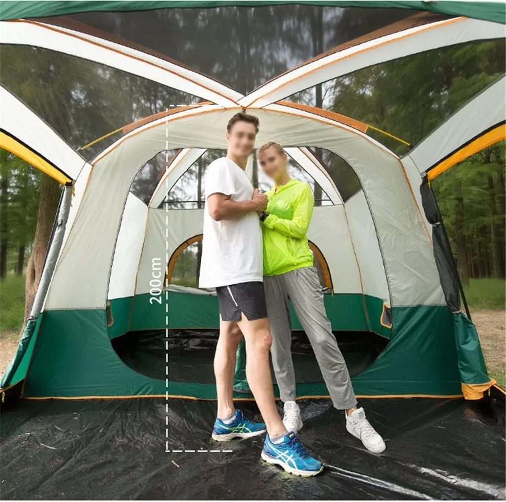 Large Camping Tent Travel Double-Layer Tent Waterproof Family Camping Tent Outdoor Camping Tent 6/8/10/12(Size:430 * 305 * 200cm)