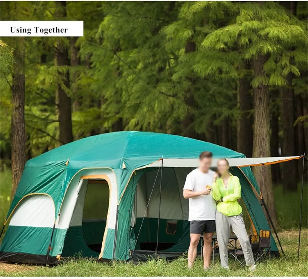 Large Camping Tent Travel Double-Layer Tent Waterproof Family Camping Tent Outdoor Camping Tent 6/8/10/12(Size:430 * 305 * 200cm)