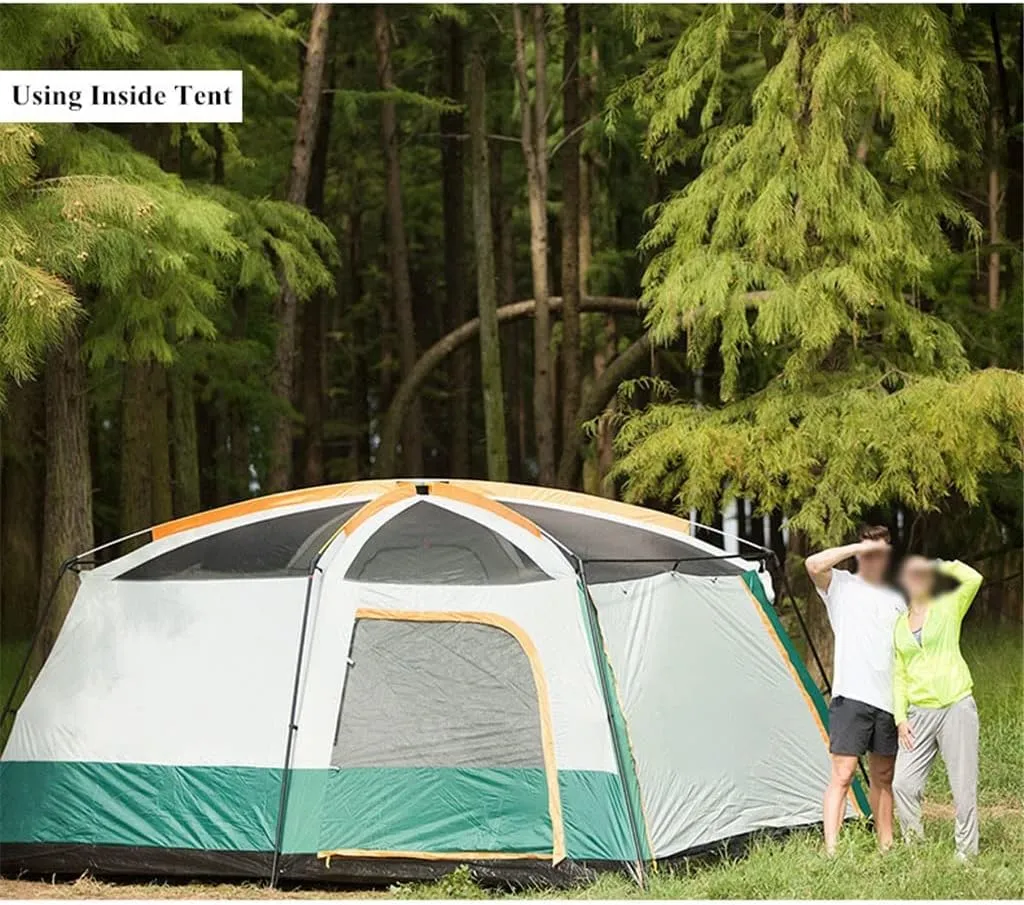 Large Camping Tent Travel Double-Layer Tent Waterproof Family Camping Tent Outdoor Camping Tent 6/8/10/12(Size:430 * 305 * 200cm)