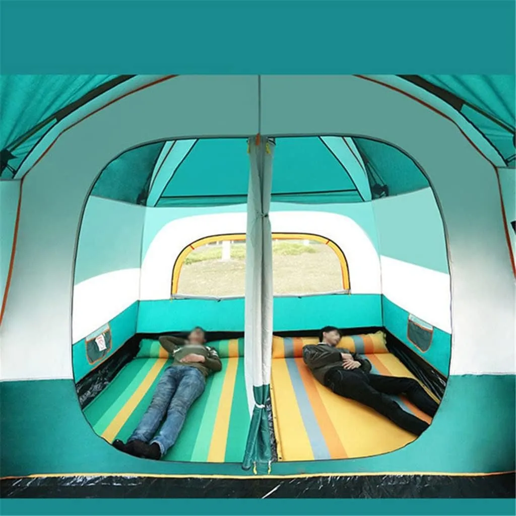 Large Camping Tent Travel Double-Layer Tent Waterproof Family Camping Tent Outdoor Camping Tent 6/8/10/12(Size:430 * 305 * 200cm)